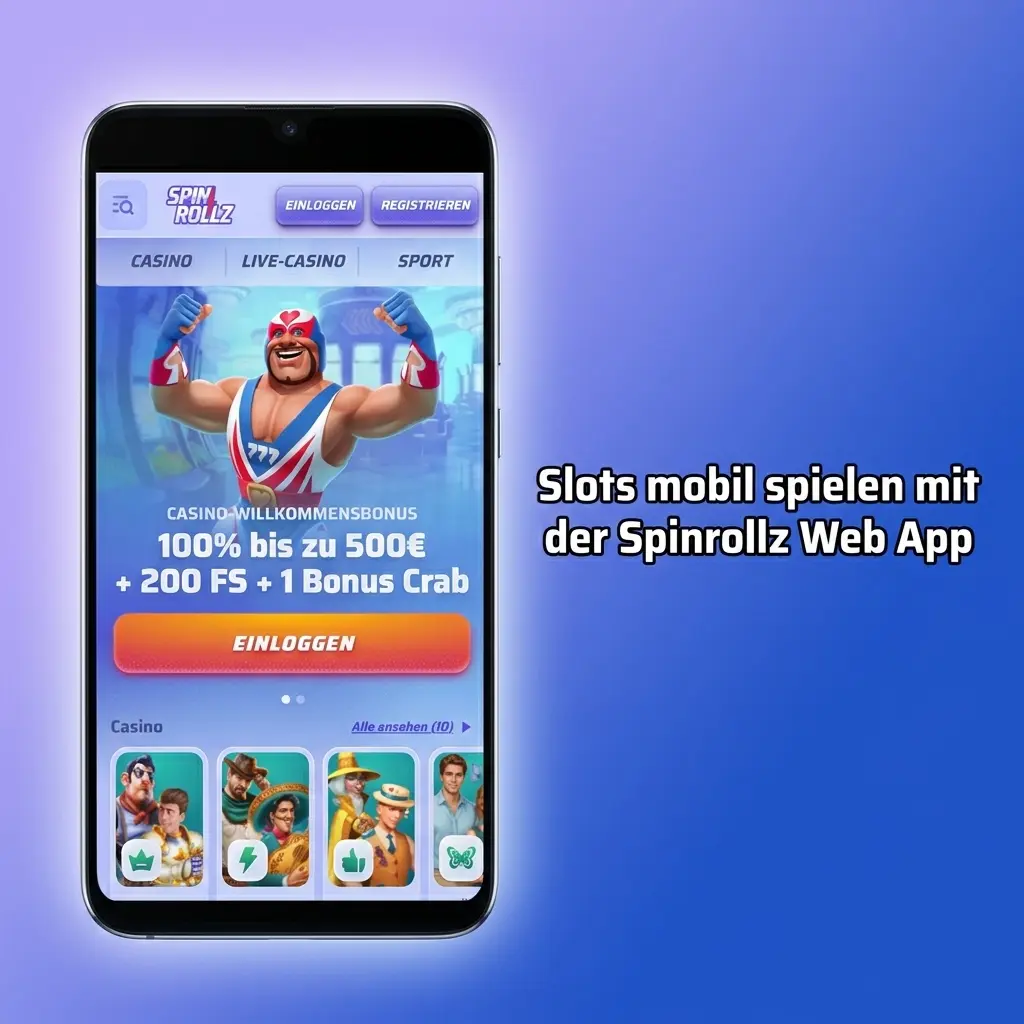 Spinrollz Web App auf einem Smartphone