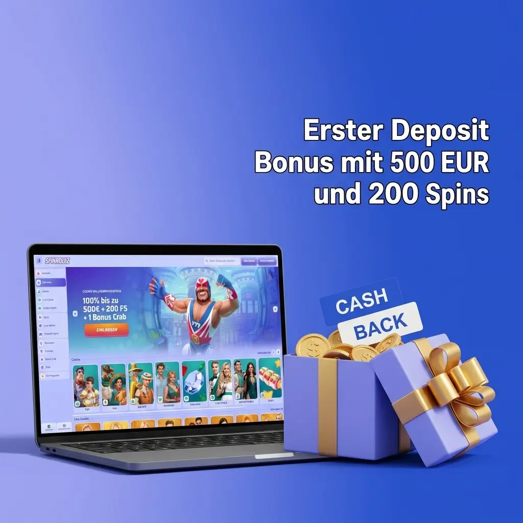 Casino Willkommensbonus mit 500 EUR und 200 Spins