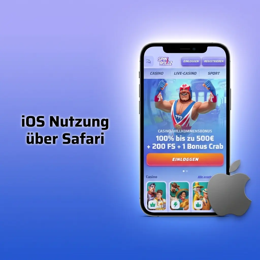 iOS Nutzung der Spinrollz Website über Safari