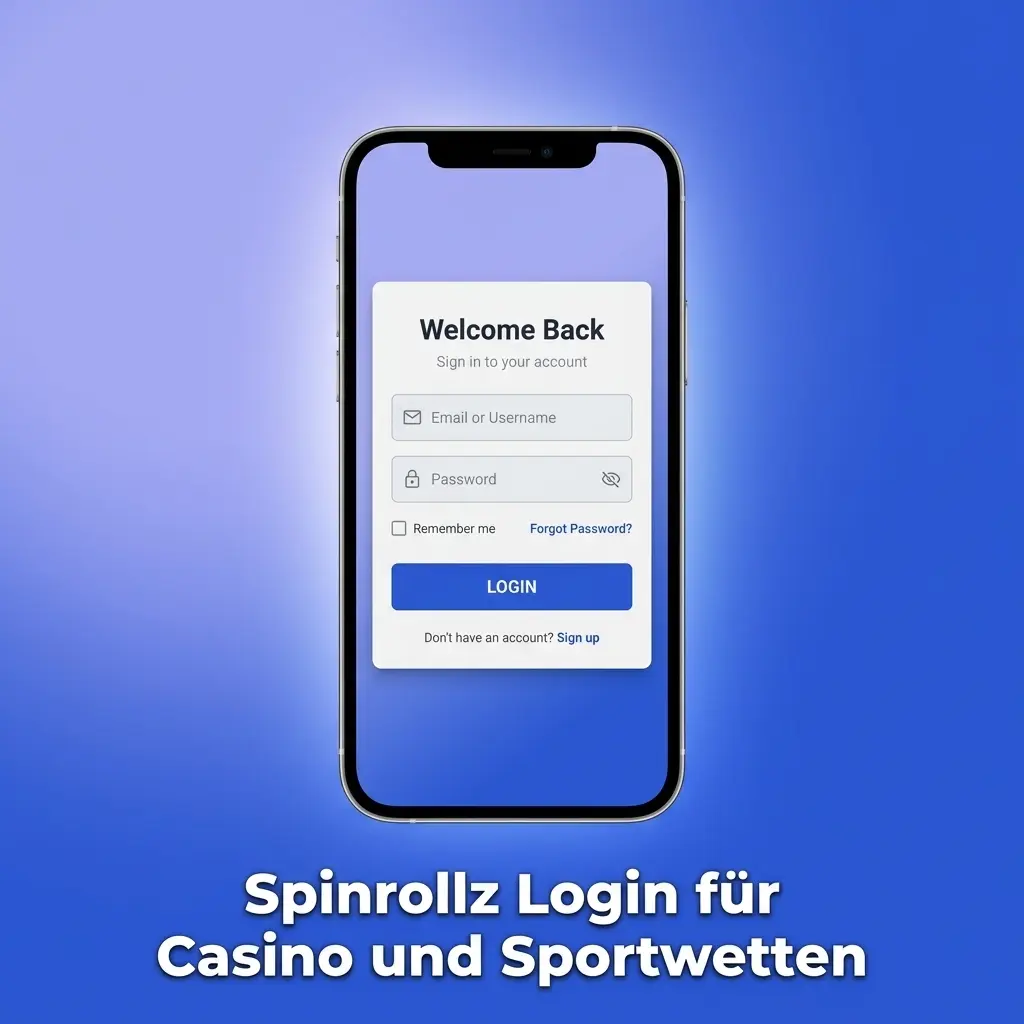 Login Bereich von Spinrollz mit Casino und Sportwetten Übersicht